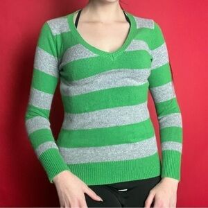 Grey and green striped sweater🤍💚​​​​​​​​​​​​​​​​​​​​